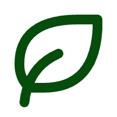 Green leaf icon, symbolizing nature and growth